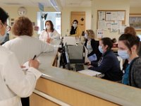 Wilkes Wing nurses for their daily morning session where nurses and doctors discuss their patients and what they will do during the rest of the day at St. Luke's Hospital in New Bedford.  [ PETER PEREIRA/THE STANDARD-TIMES/SCMG ]