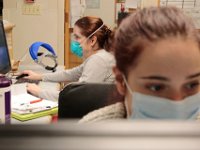 Century 4 Wing nurses, are seen at their station at St. Luke's Hospital in New Bedford.  PHOTO PETER PEREIRA