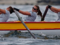 Women from the Azorean island of Pico compete in the XII International Azorean Whaleboat Regatta which took place in Clarke's Cove in New Bedford after a six year hiatus.