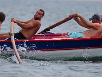 Men representing the Azorean island of Pico row in the XII International Azorean Whaleboat Regatta which took place in Clarke's Cove in New Bedford after a six year hiatus.