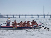 Men representing the Azorean island of Pico row in the XII International Azorean Whaleboat Regatta which took place in Clarke's Cove in New Bedford after a six year hiatus.