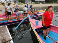 The three teams (United States, Pico and Faial) prepare their boats for the XII International Azorean Whaleboat Regatta which took place in Clarke's Cove in New Bedford after a six year hiatus.