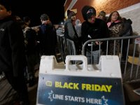 Shoppers wait for doors to open on Black Friday at Best Buy in Dartmouth, MA on November 25, 2016.  PETER PEREIRA/THE STANDARD-TIMES/SCMG : shopping, shop, black friday, madness, economy, holiday, season