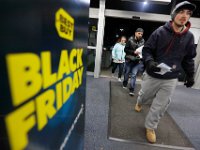 Shoppers rush into Best Buy in Dartmouth, MA after doors opened at 1am on Black Friday, November 25, 2016.  PETER PEREIRA/THE STANDARD-TIMES/SCMG : shopping, shop, black friday, madness, economy, holiday, season