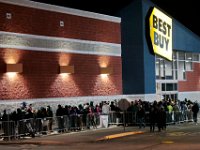 Shoppers wait for doors to oepn at Best Buy on Black Friday in Dartmouth, MA.  [ PETER PEREIRA/THE STANDARD-TIMES/SCMG ]