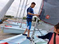 Instructors and junior instructors of the Community Boating Center in New Bedford prepare for the upcoming summer programs, which begins on Monday, with a sail off in Clarke's Cove.   [ PETER PEREIRA/THE STANDARD-TIMES/SCMG ]