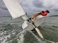 Instructors and junior instructors of the Community Boating Center in New Bedford prepare for the upcoming summer programs, which begins on Monday, with a sail off in Clarke's Cove.   [ PETER PEREIRA/THE STANDARD-TIMES/SCMG ]