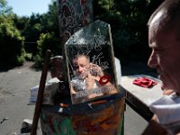 ma nb HomelessinTheWoods  A homeless village has popped up in the woods behind Save Rite in the north end of New Bedford.  PETER PEREIRA/THE STANDARD-TIMES : poverty, homeless, woods