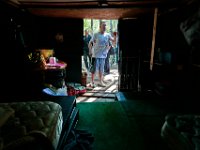 ma nb HomelessinTheWoods  James Soares, 50, walks into the home he has made from crates in the woods behind Save-A-Lot in the north end of New Bedford.  PETER PEREIRA/THE STANDARD-TIMES : poverty, homeless, woods