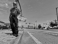 Robert Stone Jr. panhandles at the intersection of Union Street and Route 18 in downtown New Bedford.  [ PETER PEREIRA/THE STANDARD-TIMES/SCMG ]