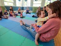 Mothers and their young children, enjoy a session of music and dance at Music Together session held at the Wamsutta Club in New Bedford on Tuesday and Thursday mornings.  The program run by the South Coast Music Togther is hosted by instructor Rhonda Matson.  [ PETER PEREIRA/THE STANDARD-TIMES/SCMG ]