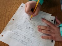 ma nb_ N8A0495  Courtney Teves, 15, works on her math at the Whaling City Alternative School in New Bedford.   PETER PEREIRA/THE STANDARD-TIMES/SCMG : education, school, class, classroom, work