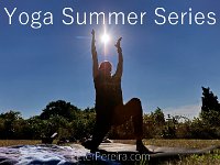 The sun rises in the background as innstructor Tracy Clarke, leads participants in a yoga classs as part of the Summer Yoga Series held at the DNRT  Slocums River Reserve on Horseneck Road in Dartmouth.   [ PETER PEREIRA/THE STANDARD-TIMES/SCMG ]