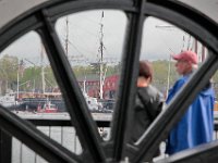 _MG_5079  PHOTO PETER PEREIRA/The Standard-Times  ++  The Charles W. Morgan as seen through the gearing system of the iconic swing bridge in Mystic, CT.  The Charles W. Morgan whaleship makes her way from Mystic Seaport in Mystic, CT to New London, CT in the first leg of the journey that will see it return to New Bedford in June.
