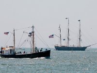 _N8A5140  PHOTO PETER PEREIRA/The Standard-Times    ++  The Charles W. Morgan whaleship makes her way from Mystic Seaport in Mystic, CT to New London, CT past Avery Point in Groton, CT  in the first leg of the journey that will see it return to New Bedford in June.